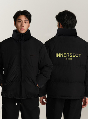 INNERSECT经典logo潮牌羽绒服纯色加厚保暖鸭绒男女同款连帽外套