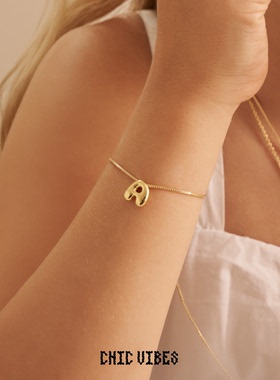 ChicVibes 【Mini光面泡泡】~个性定制26个字母手链ins风