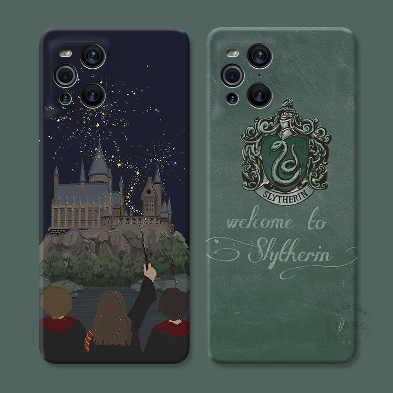 油画风城堡适用oppo Findx8手机壳x5x3pro斯莱特林x2s+哈利波特k12s/k11x/k10男生个性女款耐脏防摔软