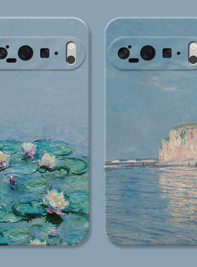 睡莲油画适用谷歌Pixel10手机壳9pro/8/7/6A文艺XL莫奈小清新女款耐脏防摔软硅胶