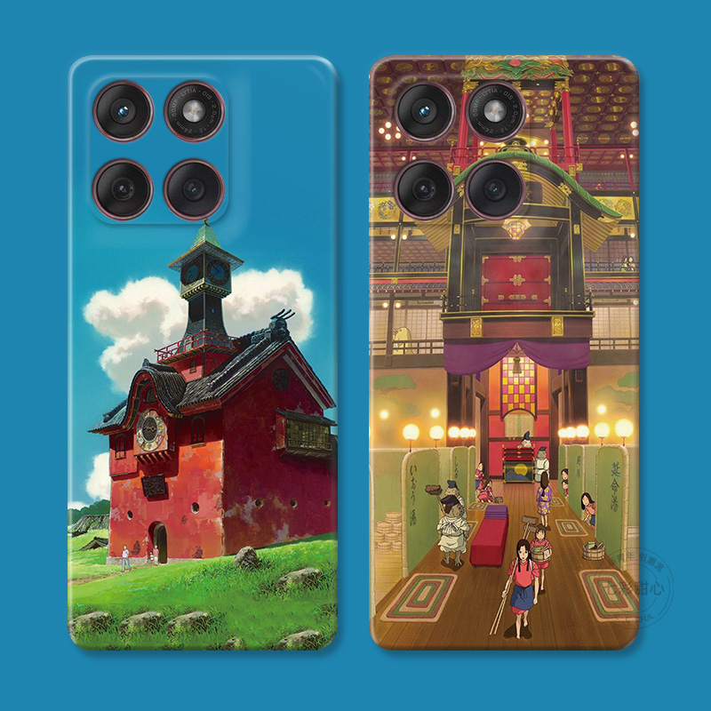 二次元场景适用摩托罗拉edge60pro手机壳50/40/S30/G86G85G84G75G56G55G54宫崎骏日系动漫千与千寻文艺女款软