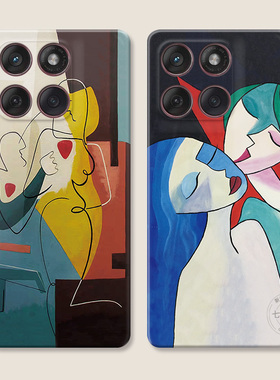 少女的幻想适用摩托罗拉edge60pro手机壳50/40/S30/G86G85G84G75G56G55G54油画抽象艺术毕加索个性创意女款软