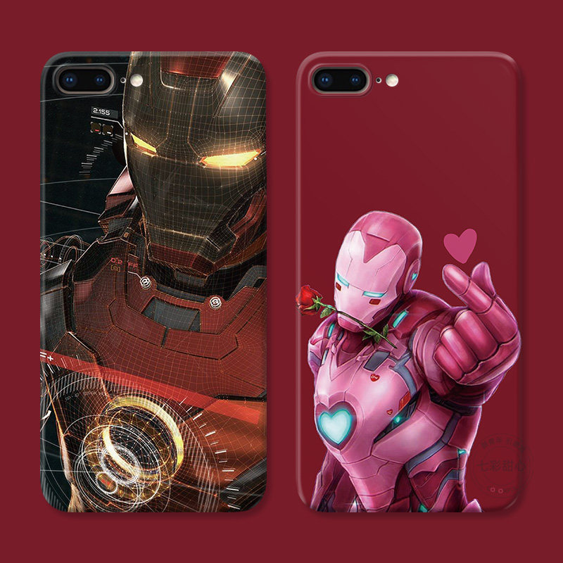 个性钢铁侠适用iPhone7/8plus苹果X手机壳6s创意男生XR耐脏xsmax搞怪5se第一1二2三3代女款防摔软
