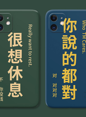 你说的都对适用iPhone12苹果11手机壳13创意16/15plus文字14promax搞怪男生mini女款迷你防摔软