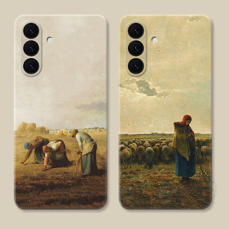 名画拾穗者适用三星A56手机壳A73A72A71A70A55A54A53A52A36A35A34A33A26a25米勒油画文艺艺术女款个性创意软