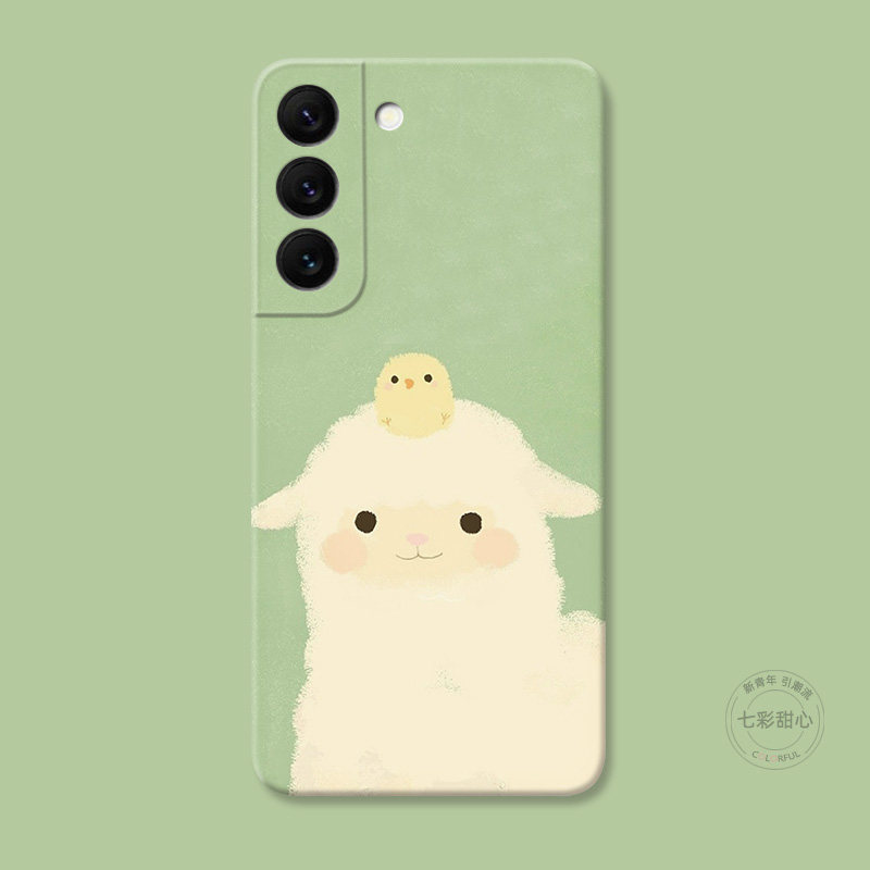 可爱绵羊小鸡适用三星S22手机壳s26s25s24s23ultra少女心s21超萌s20fe卡通A56/A55/A54plus女款耐脏软edge+