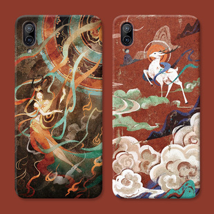 敦煌艺术适用vivo s30手机壳s20s19s18s17s16s15s12s10s9s7t中国风6e复古pro九色鹿文艺mini女款软