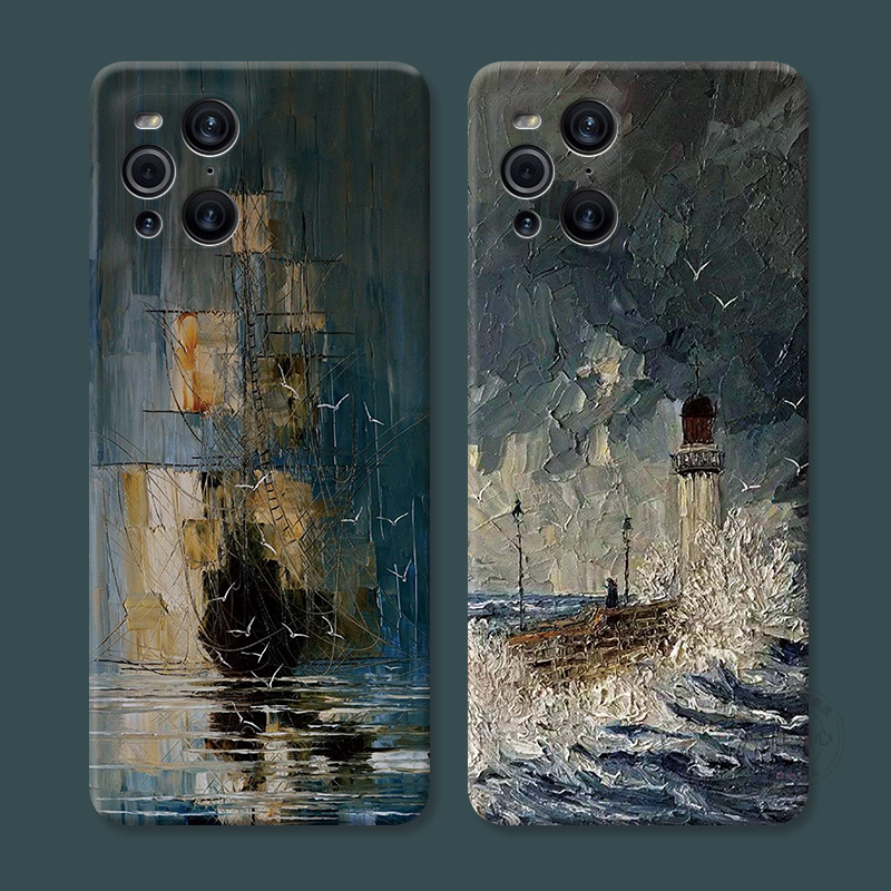 低调油画适用oppoFindx手机壳