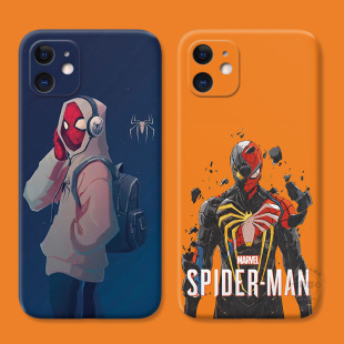 潮牌蜘蛛侠适用iPhone12苹果11手机壳17Air/13mini个性男生16e/15plus新款14promax女款迷你防摔软