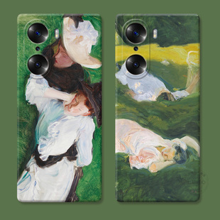 抽象油画风适用华为荣耀80手机壳100/90/70pro+复古60艺术50文艺30s/20i/10/9直屏版GT曲面的se女款软十