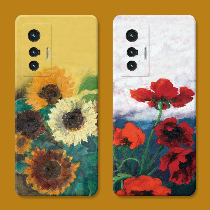 向日葵油画适用vivo x80手机壳x100x90x70x60x50文艺x30x27pro+小清新x23幻彩版复古x21i女款x20a迷你x9plus,3C数码配件,手机保护套/壳,淘宝优惠券,粉丝福利购,淘宝优惠卷