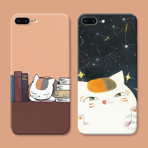 猫咪老师适用iPhone7/8plus苹果X手机壳6s可爱XR卡通xsmax夏目友人帐5se第一1二2三3代女款防摔软