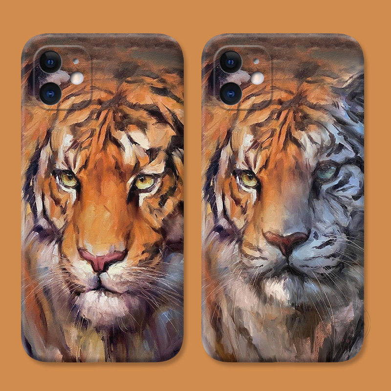 威猛老虎适用iPhone12苹果11手机壳13可爱17Air/16e/15plus男生14promax耐脏全包mini女款迷你防摔软