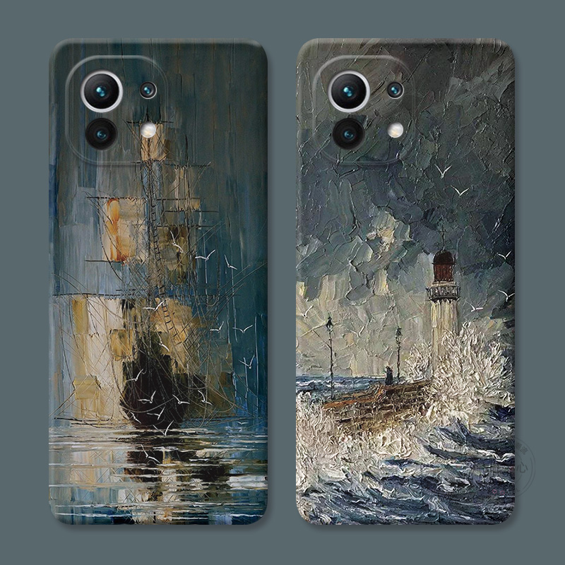 低调油画适用小米15手机壳17/14/13/12x/11t/10s/cc9e青春至尊版promax创意个性男生美术生的冷淡风女款软