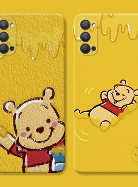 可爱维尼熊9适用oppo reno10手机壳11/8pro+7卡通6/5K趣味4se搞怪3元气版2z女款Ace软十一