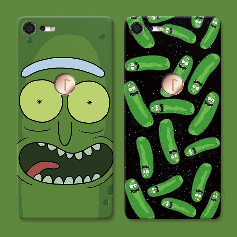 可爱黄瓜人适用r2锤子坚果pro3手机壳2s搞怪r1瑞克和莫蒂趣味软胶