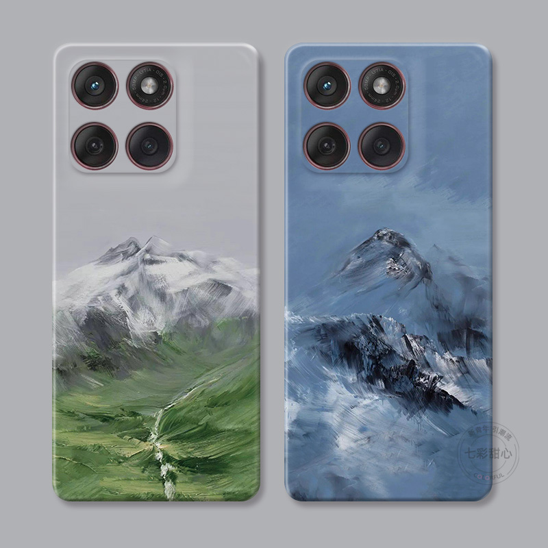 壮丽山河适用摩托罗拉edge60pro手机壳50/40/S30/G86G85G84G75G56G55G54油画文艺小清新男生女款耐脏防摔软