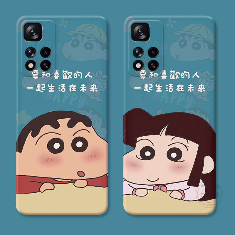 蜡笔小新适用小米红米note12手机壳11+10pro情侣9动漫8可爱7T卡通5女款4x软