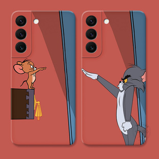 搞怪猫和老鼠适用三星S22手机壳s26s25s24s23ultra可爱情侣s21fe汤姆猫s20杰瑞鼠A56/A55/A54plus女款软edge+