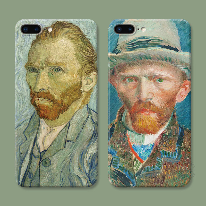梵高自画像适用iPhone8plus苹果X手机壳6s文艺7油画XR复古xsmax男生5se女款软1/2/3二三代