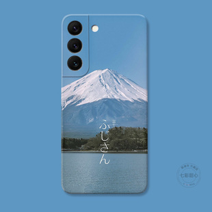 日文富士山适用三星S22手机壳s26s25s24s23ultra男生s21冷淡风s20fe简约A56/A55plus文艺女款防摔软edge+
