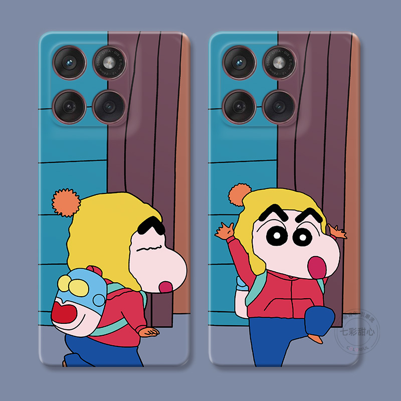 创意蜡笔小新适用摩托罗拉edge60pro手机壳50/40/S30/G86G85G84G75G56G55G54可爱搞怪卡通小众男女款软