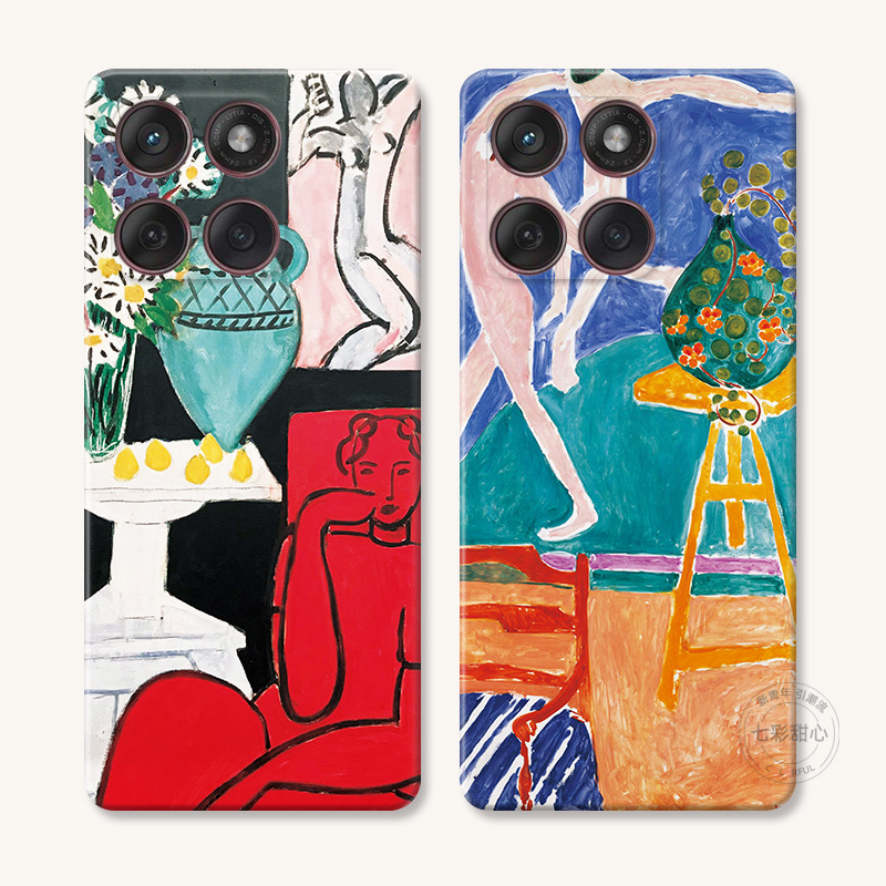 马蒂斯少女适用摩托罗拉edge60pro手机壳50/40/S30/G86G85G84G75G56G55G54文艺油画艺术复古个性创意女款软