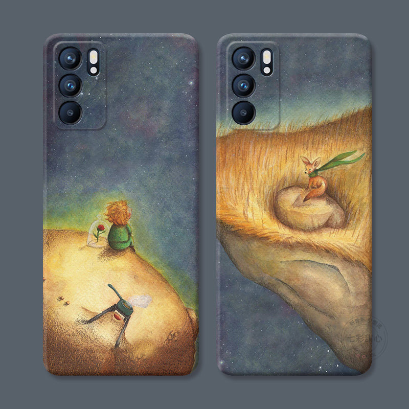 复古小王子适用oppo reno15手机壳14/13/12/11/10/9/8pro+7可爱6/5K动漫4se卡通3/2z3情侣Ace女款防摔软十