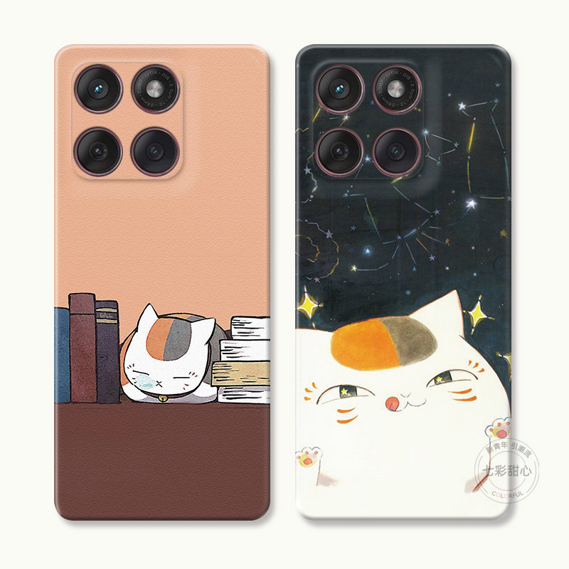 猫咪老师适用摩托罗拉edge60pro手机壳50/40/S30/G86G85G84G75G56G55G54可爱夏目友人帐日系卡通女款耐脏软