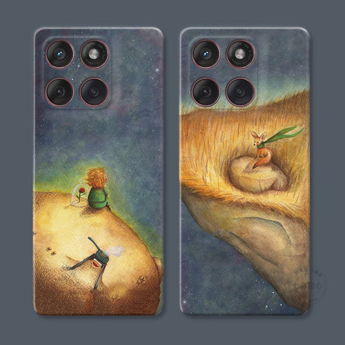 复古小王子适用摩托罗拉edge60pro手机壳50/40/S30/G86G85G84G75G56G55G54可爱卡通情侣女款耐脏软