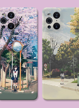 日系动漫适用oppo  findx8手机壳x5x3pro二次元x2s+可爱文艺k12s/k11x/k10女款耐脏防摔软