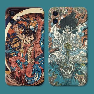 15promax文艺XS男生XR耐脏7 软 复古浮世绘适用iPhone12苹果13手机壳11日系17Air se2 3代女款 8plus