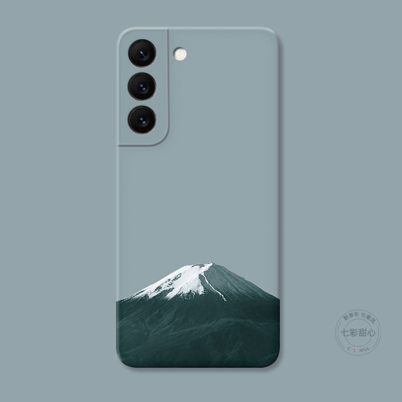 低调富士山适用三星S22手机壳s26s25s24s23ultra冷淡风s21文艺s20fe简约A56/A55/A54plus全包女款耐脏软edge+