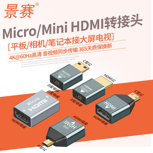景赛MiniHDMI转HDMI转换头