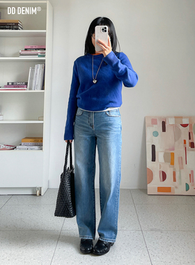 DD「Petite Exclusive」小个子系列 秋冬中腰窄版直筒牛仔拖地裤