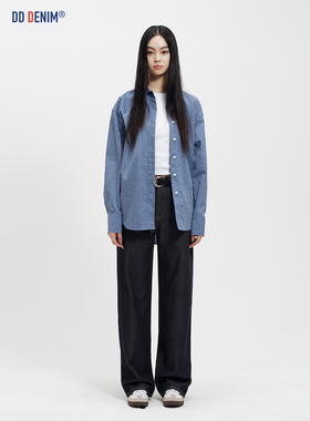 DD 经典原牛不鼓包 复古时髦高腰直筒牛仔裤女弹力垂顺拖地长裤