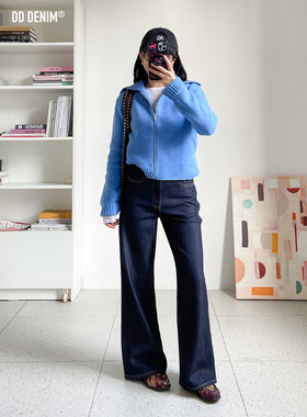 DD「纸片人」26早春新色 原色直筒微喇牛仔裤女显瘦松弛感阔腿裤