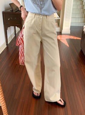 SUNS博主挚爱版 韩系随性百搭复古高腰直筒阔腿牛仔裤女裤ZY2800