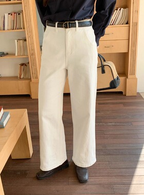 SUNS早春新款 韩系时髦刺绣腰头分割线高腰显瘦直筒牛仔裤ZY3824