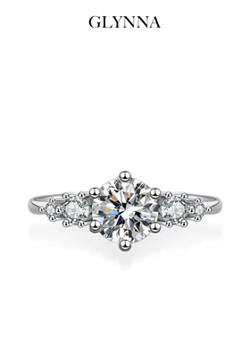 巨闪!通体925银莫桑石媲美培育钻戒指高级感生日礼物送闺蜜女朋友