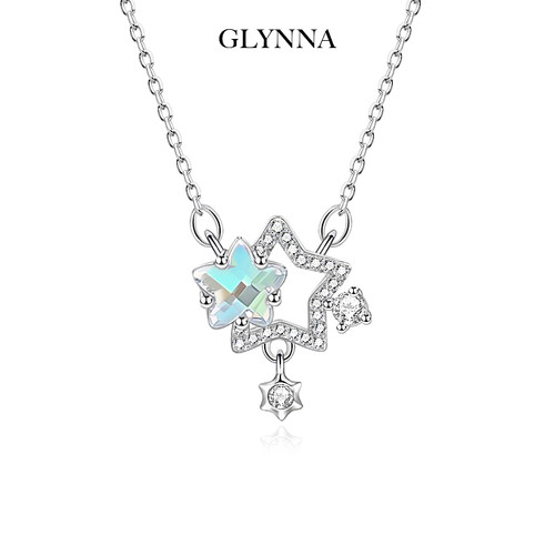 星星吊坠项链女生纯银五角星锁骨链2024新款爆款毛衣链配饰芝栀挞