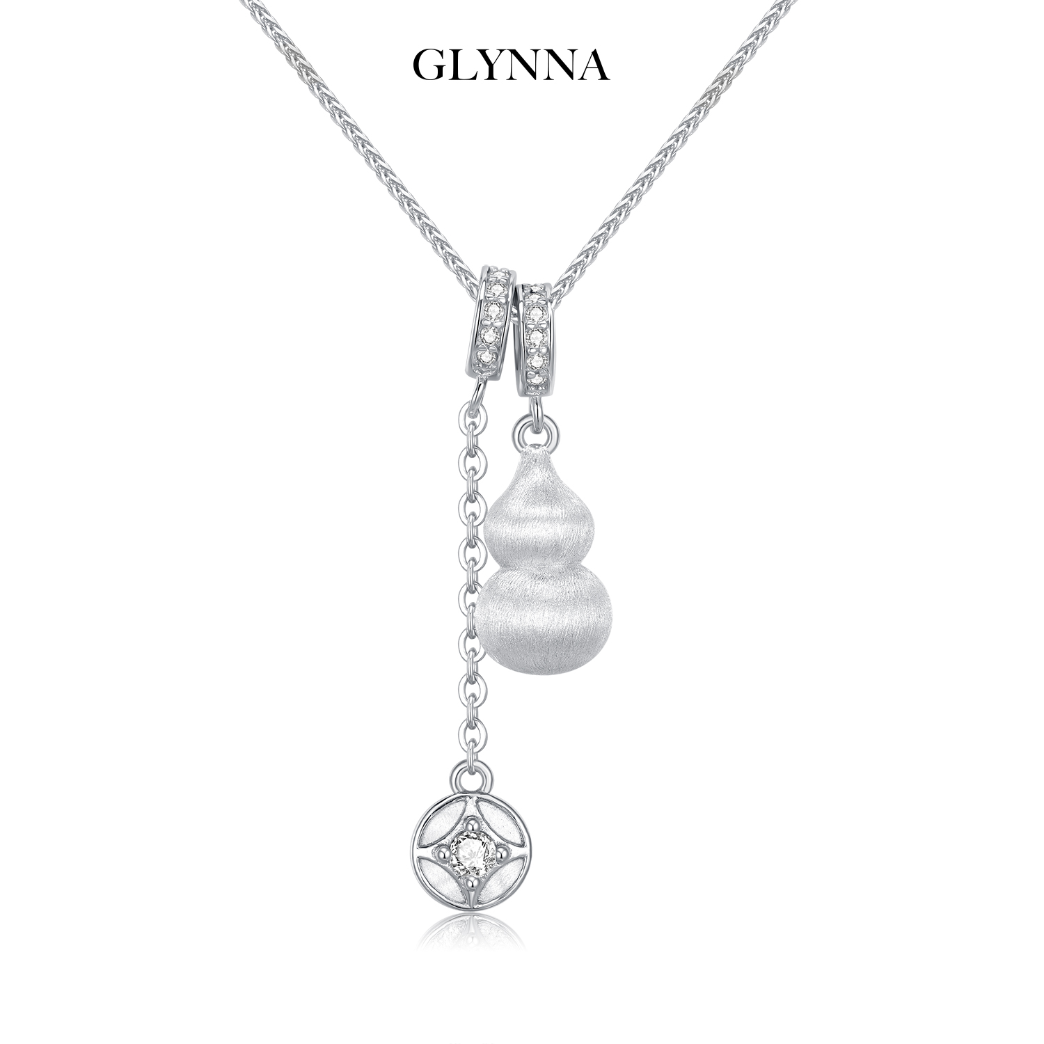 招财纳福好运成双拉丝葫芦项链