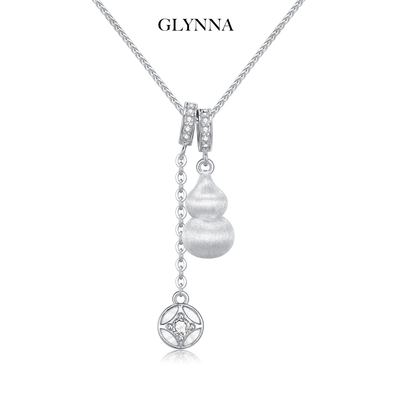 招财纳福好运成双拉丝葫芦项链