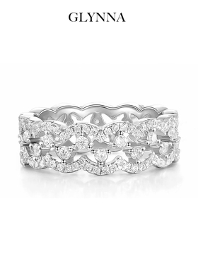 纯银高级感蕾丝叠戴戒指