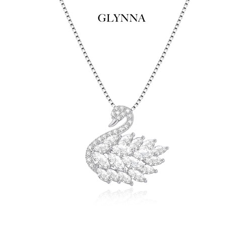 2025新款高级感纯银白天鹅项链