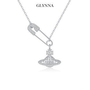 纯银土星别针项链女2025新款爆款轻奢小众经典星球朋克吊坠锁骨链