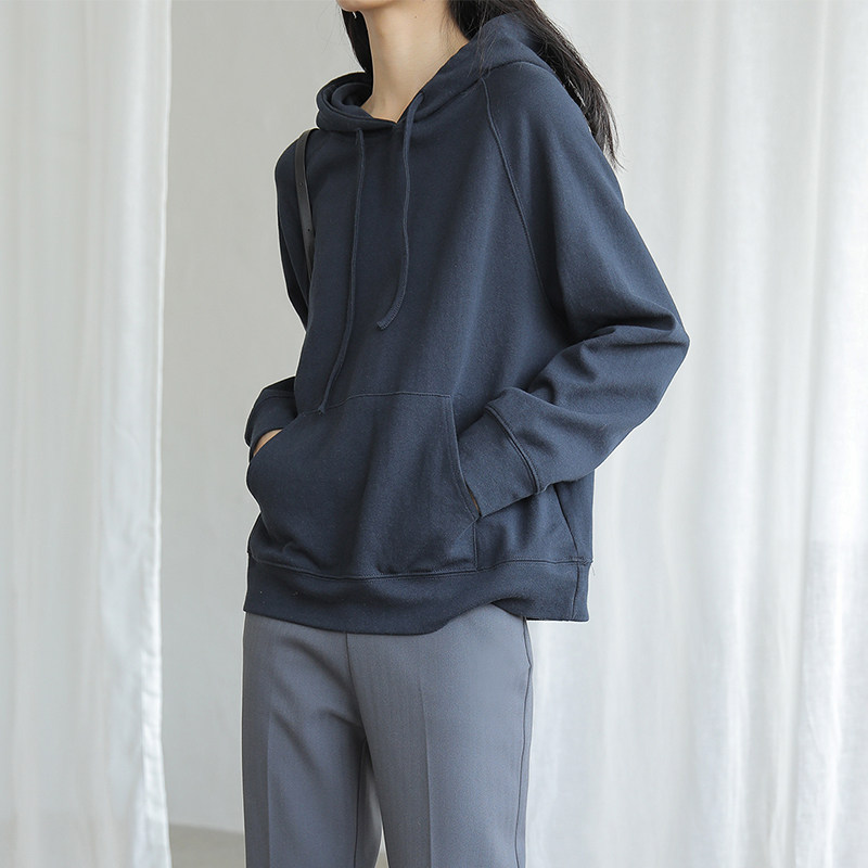 waitmore连帽卫衣女春秋薄款2020年新款秋季ch潮宽松慵懒风上衣春