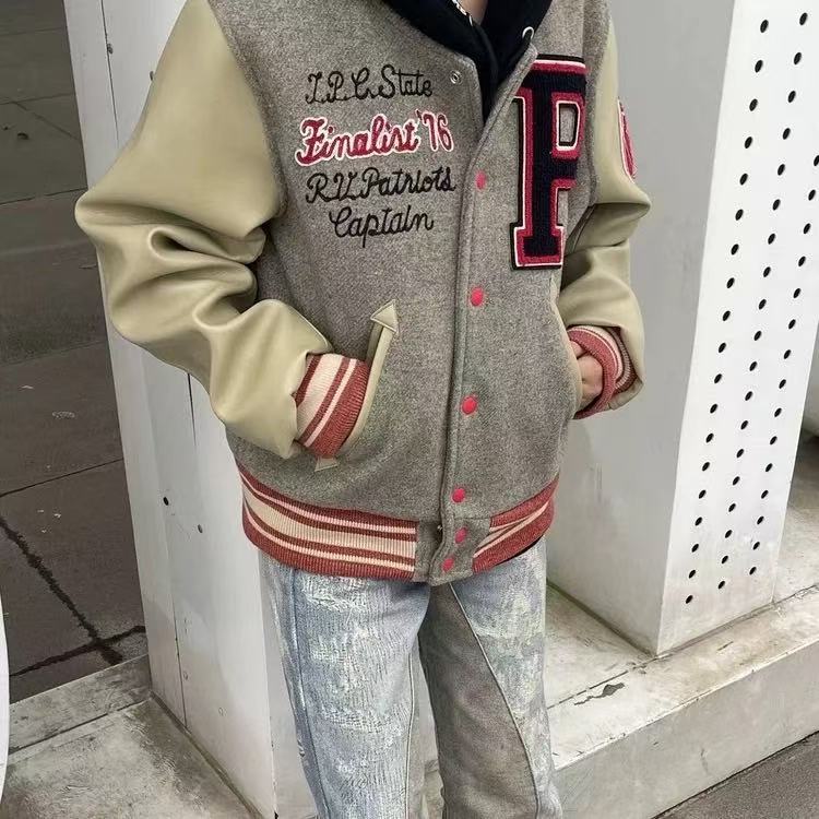 建国make最帅版型style1976棒球服男女vibe风格头层牛皮高街外套