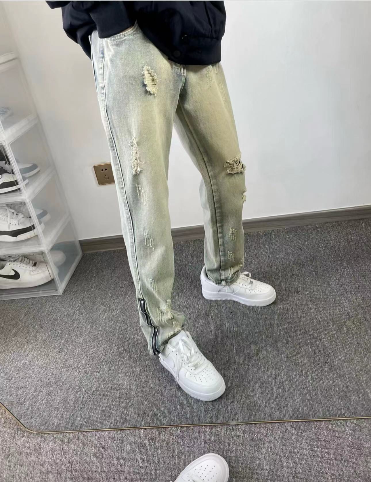 美式复古hiphop裤子高街潮牛仔裤