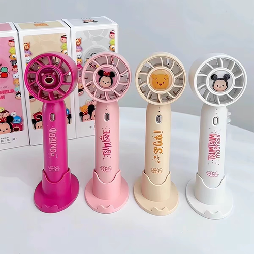 4色！可做手机支架！USB充电手持款3档风力静音降噪便携小电风扇